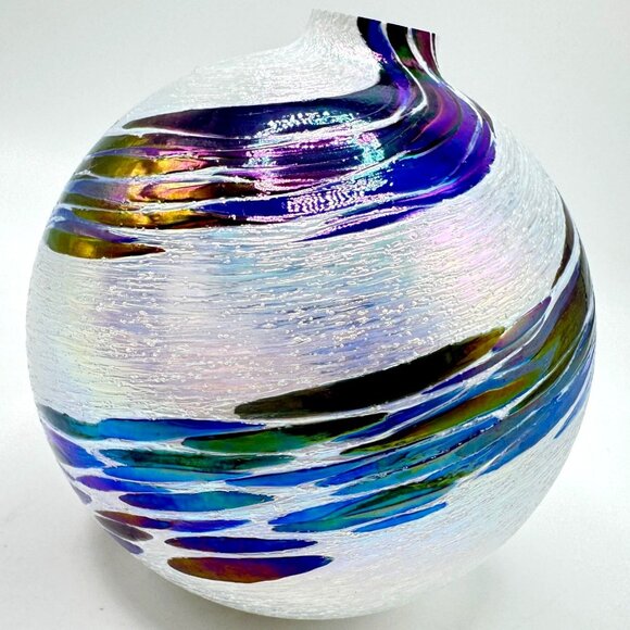 Hand-Blown Glass Eye Studio Art Glass Oil Lamp Glass Mt. St. Helens Ash 4 - Picture 2 of 16